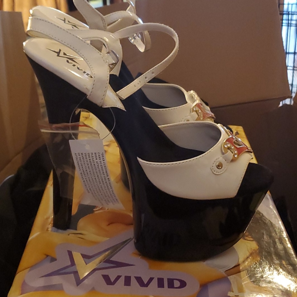 Vivid Entertainment White Patent Pumps